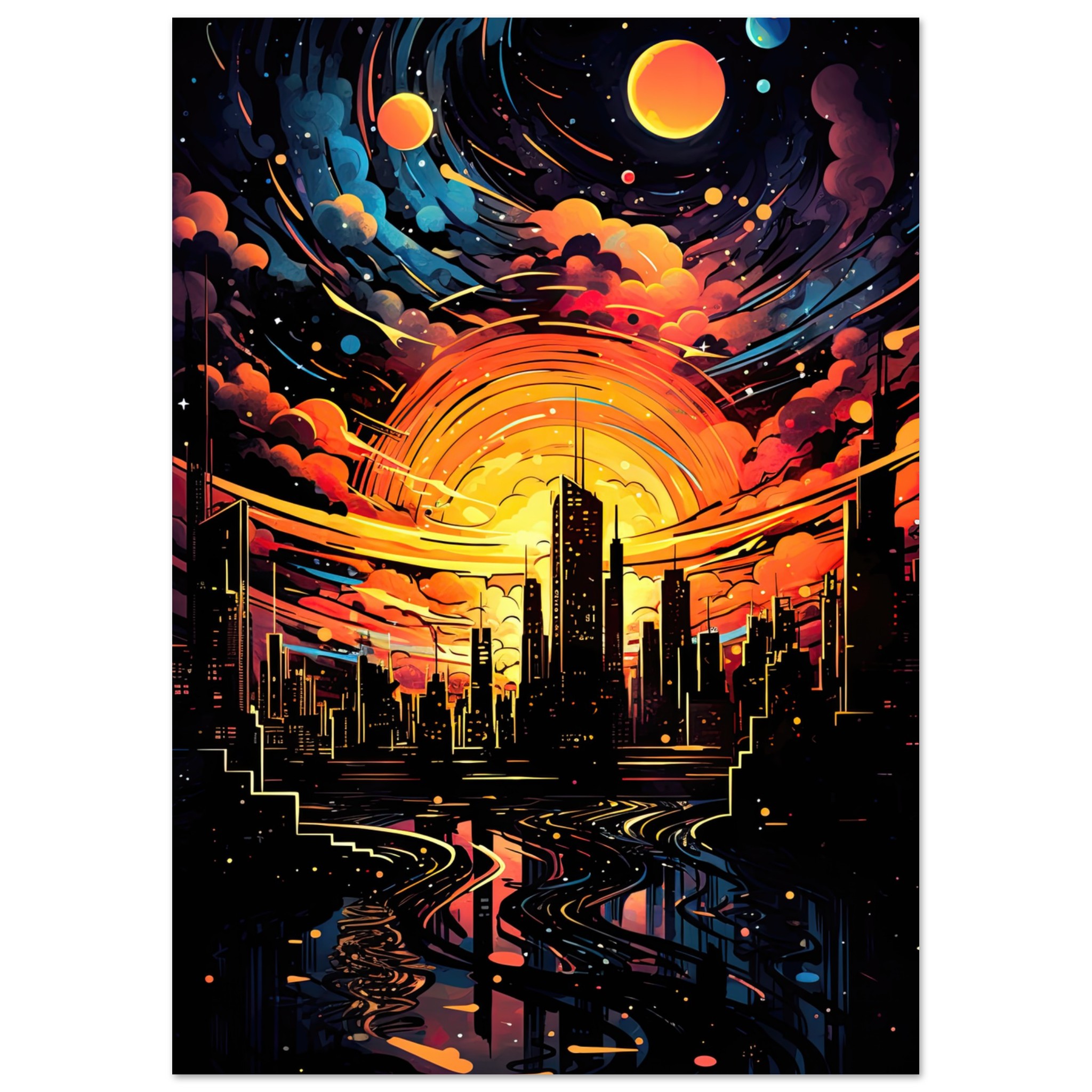 Solar City Symphony Poster – A4 21×29.7 cm / 8×12″