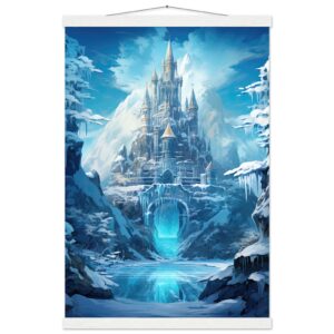 Frozen Icebound Castle Hanging Print - 40x60 cm / 16x24″, White wall hanger