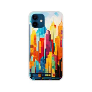 Colorful Abstract Cityscape Painted - Phone Case - Flexi case, Apple - iPhone 12