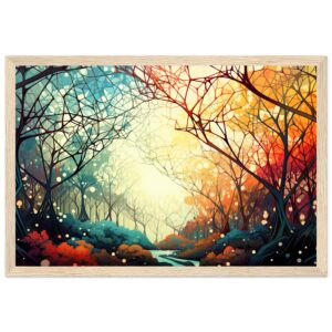 Forest Colorful Abstract Landscape Framed Print