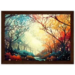 Forest Colorful Abstract Landscape Framed Print
