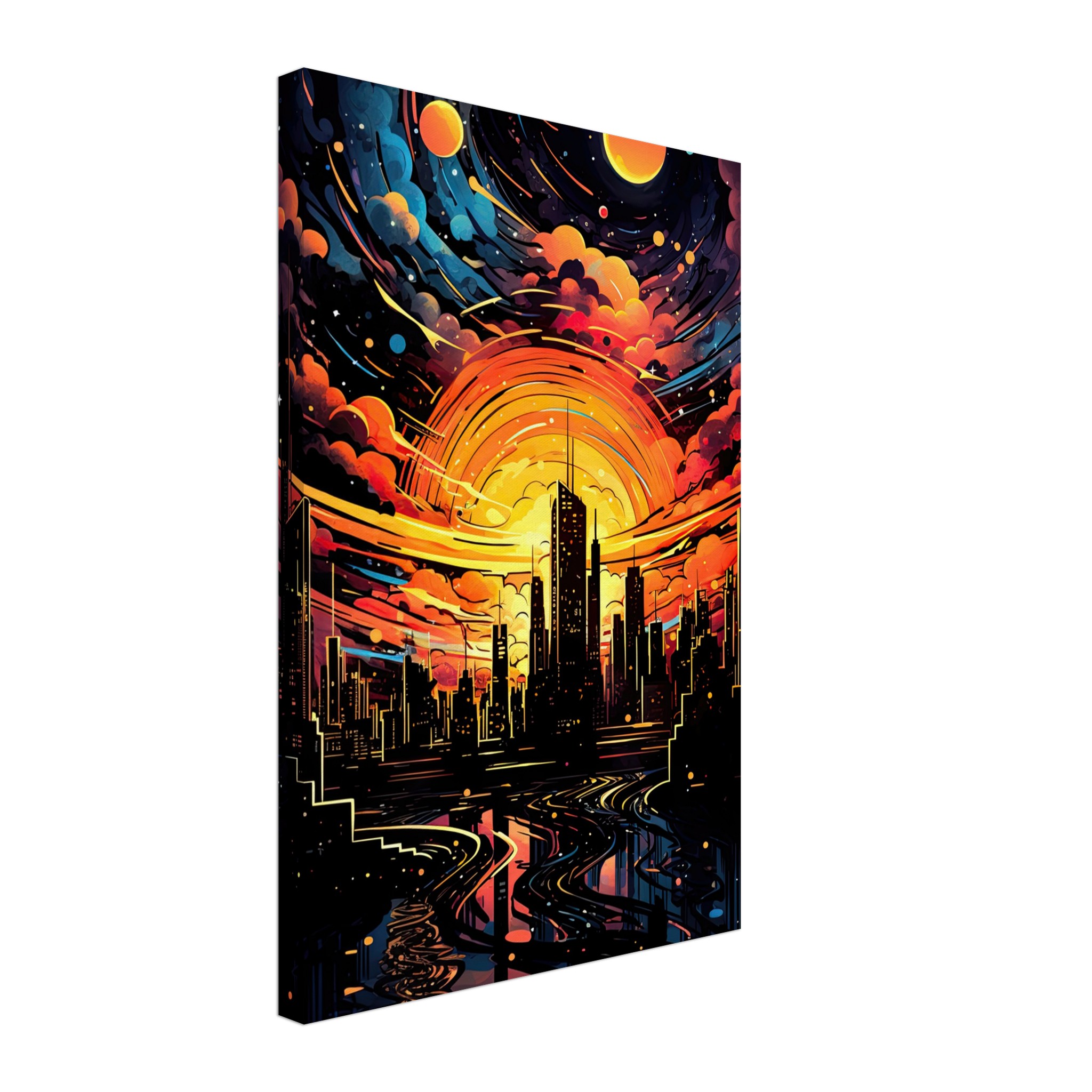 Solar City Symphony Canvas Print – 40×60 cm / 16×24″, Thick