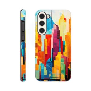 Colorful Abstract Cityscape Painted - Phone Case - Tough case, Samsung - Galaxy S23 Plus