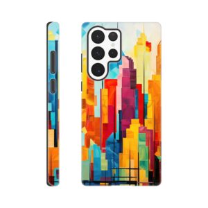 Colorful Abstract Cityscape Painted - Phone Case - Tough case, Samsung - Galaxy S22 Ultra