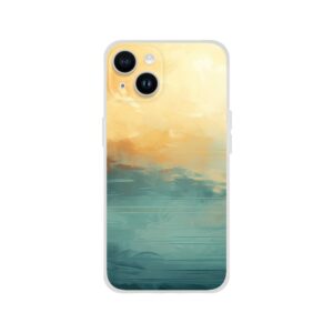 Abstract Lake Yellow Teal Phone Case - Flexi case, Apple - iPhone 14