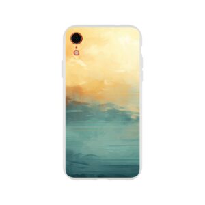 Abstract Lake Yellow Teal Phone Case - Flexi case, Apple - iPhone XR