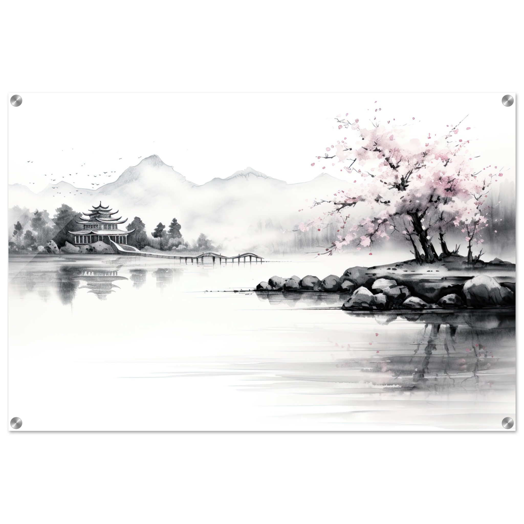 Tranquil Japanese Lake Acrylic Print - 60x90 cm / 24x36″