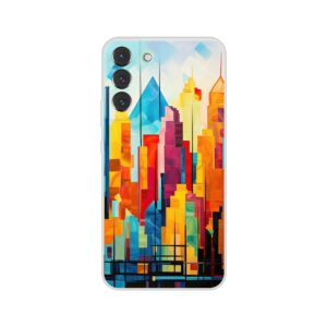 Colorful Abstract Cityscape Painted - Phone Case - Flexi case, Samsung - Galaxy S22 Plus