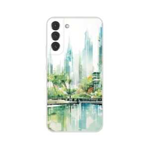 Rainy City Day Watercolor Phone Case - Flexi case, Samsung - Galaxy S22 Plus