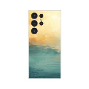 Abstract Lake Yellow Teal Phone Case - Flexi case, Samsung - Galaxy S23 Ultra