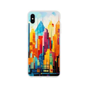 Colorful Abstract Cityscape Painted - Phone Case - Flexi case, Apple - iPhone XS Max