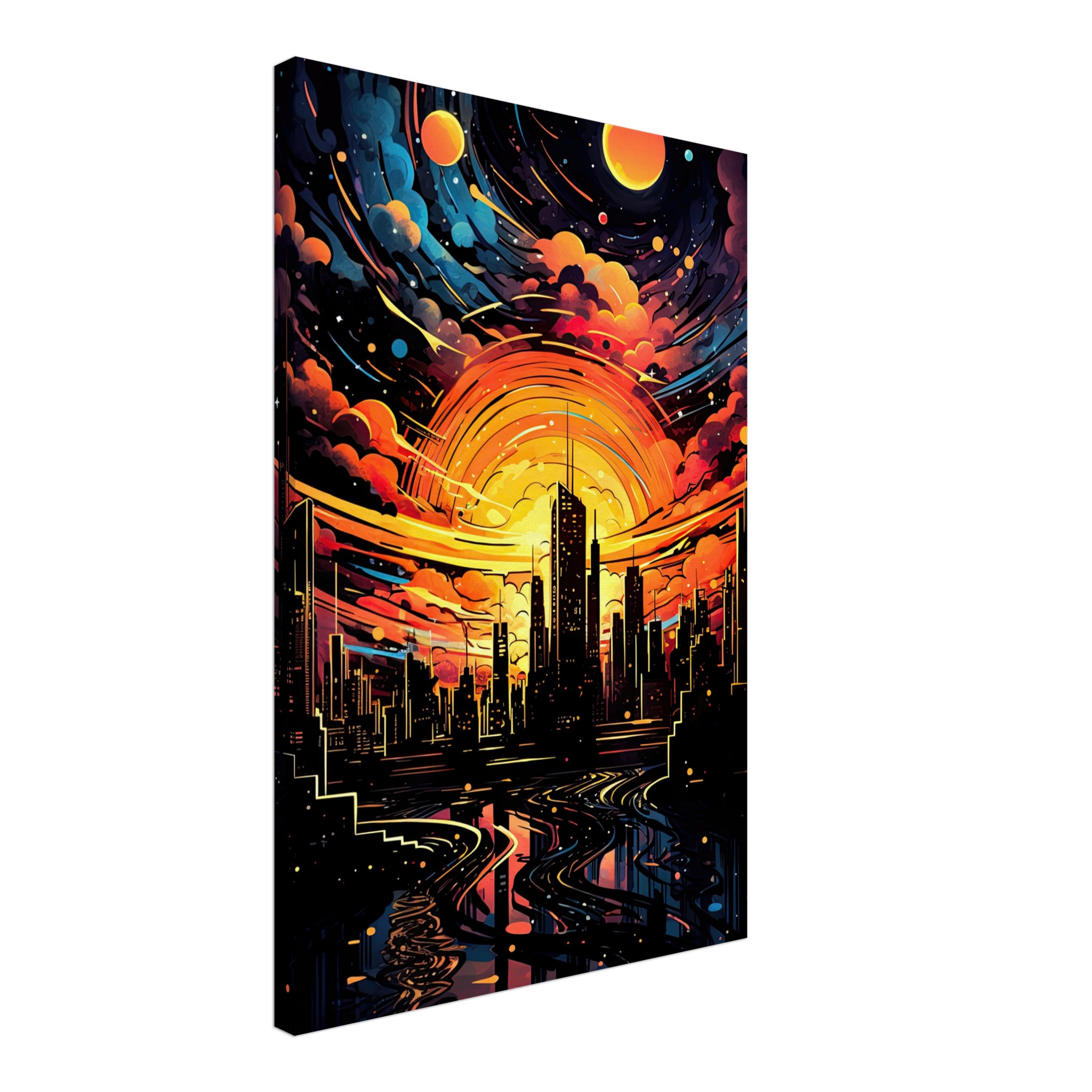 Solar City Symphony Canvas Print – 50×75 cm / 20×30″, Thick