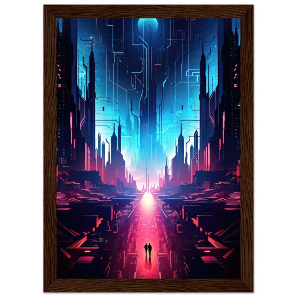 Digital Paradise Abstract Futuristic Framed Print