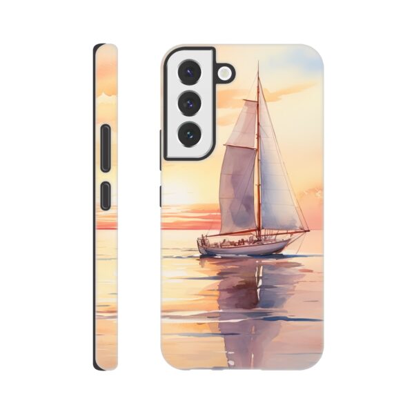 Beautiful Watercolor Sunset Sailboat Phone Case - Tough case, Samsung - Galaxy S22