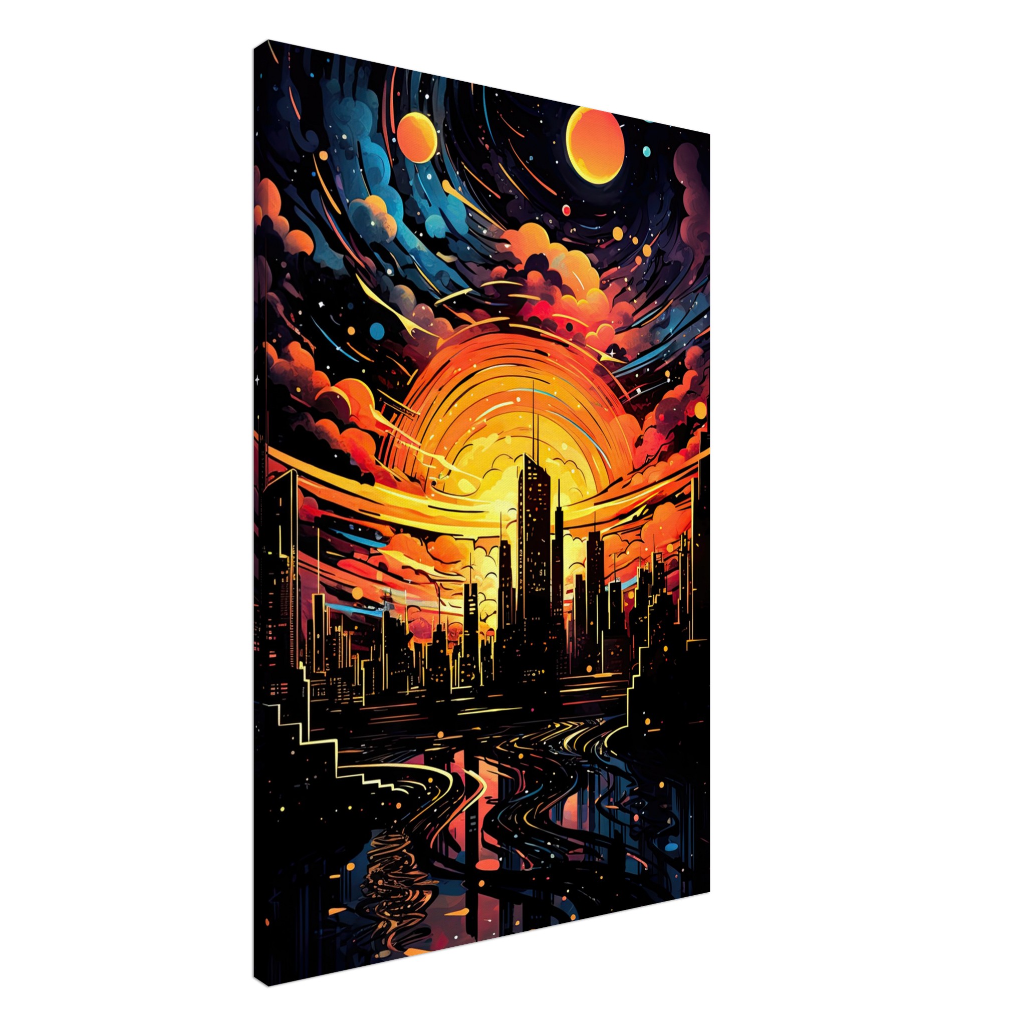 Solar City Symphony Canvas Print – 60×90 cm / 24×36″, Slim