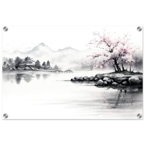 Tranquil Japanese Lake Acrylic Print - 40x60 cm / 16x24″