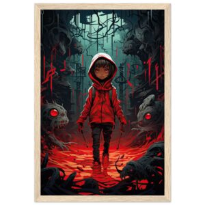 Little Red Devil Girl Framed Print