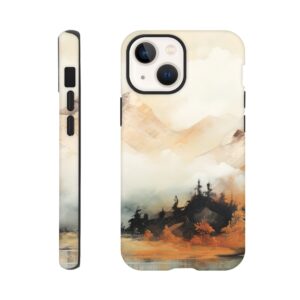 Misty Mountains Abstract Phone Case - Tough case, Apple - iPhone 13 Mini