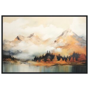 Misty Mountains Abstract Framed Print