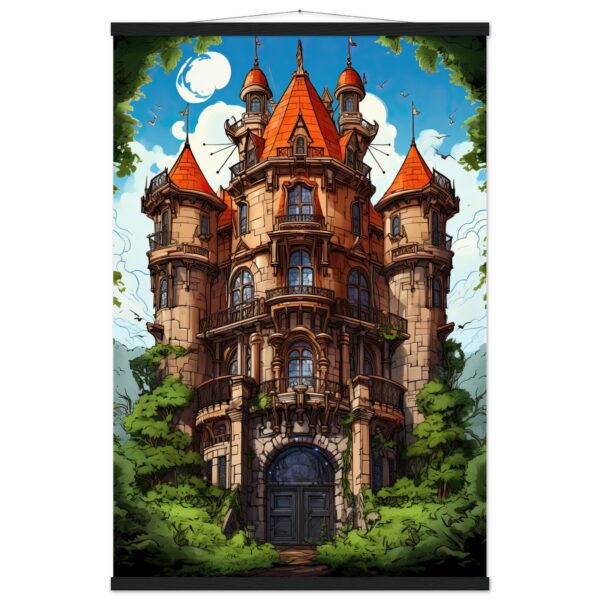 Chateau in the Woods Hanging Print - 60x90 cm / 24x36″, Black wall hanger