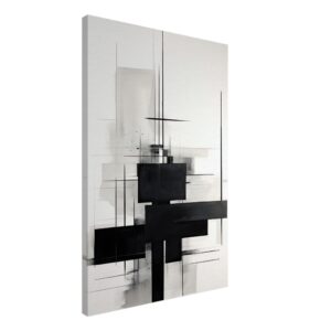 Black and White Abstract Canvas Print - 60x90 cm / 24x36″, Thick