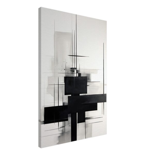 Black and White Abstract Canvas Print - 60x90 cm / 24x36″, Thick