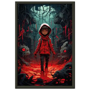 Little Red Devil Girl Framed Print