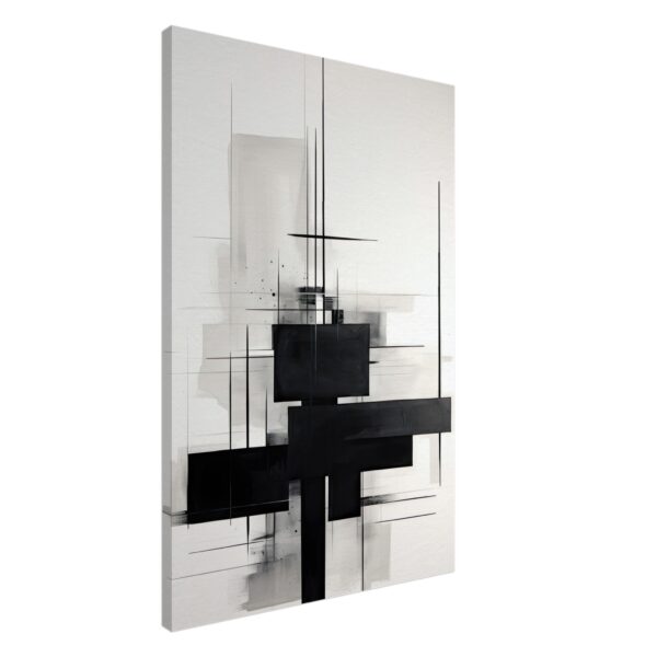Black and White Abstract Canvas Print - 60x90 cm / 24x36″, Slim