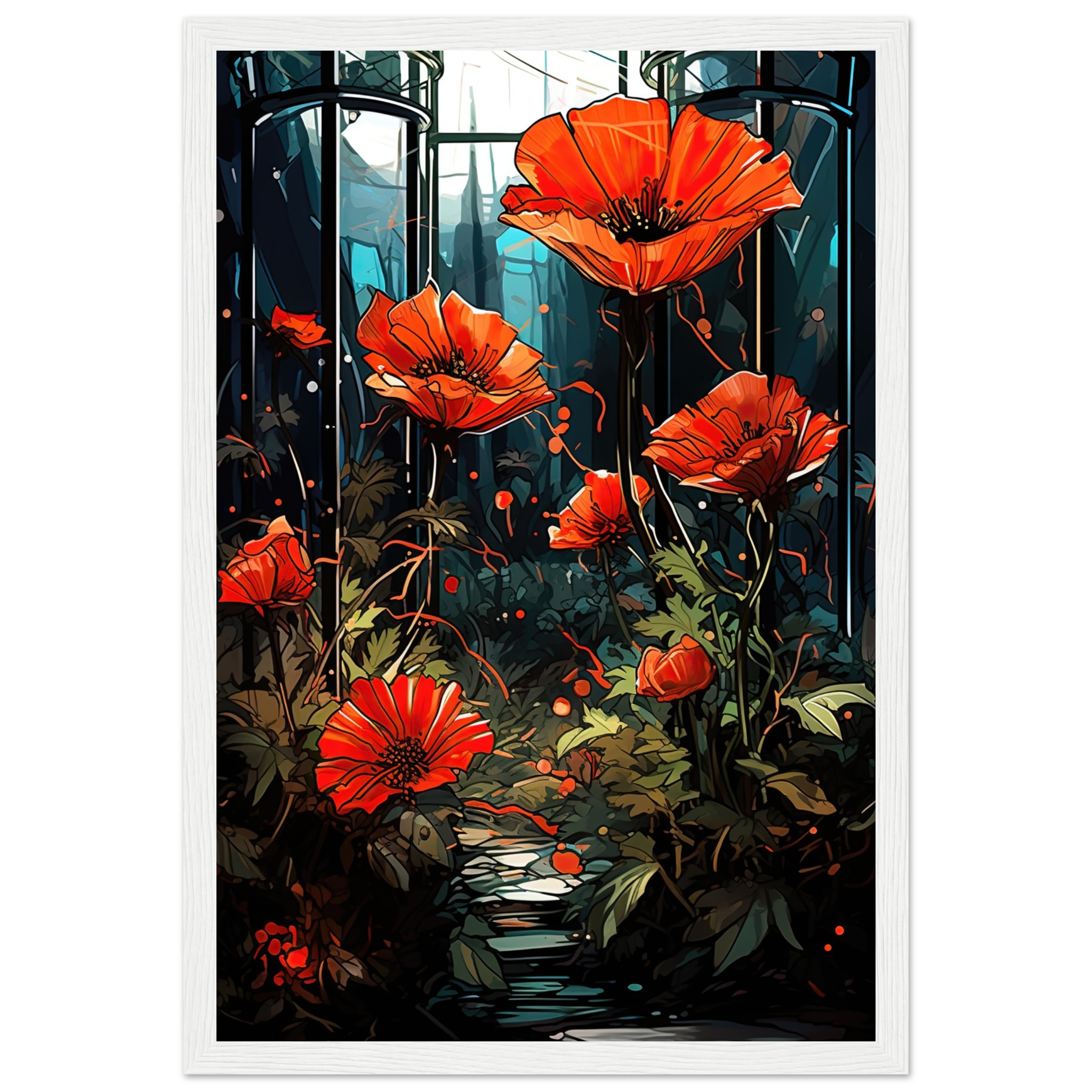 Garden of Glass Flowers Framed Print