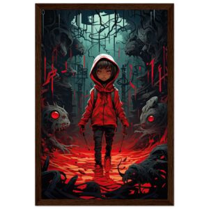 Little Red Devil Girl Framed Print
