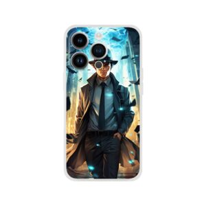 Dimension Hopping Detective Phone Case - Flexi case, Apple - iPhone 14 Pro