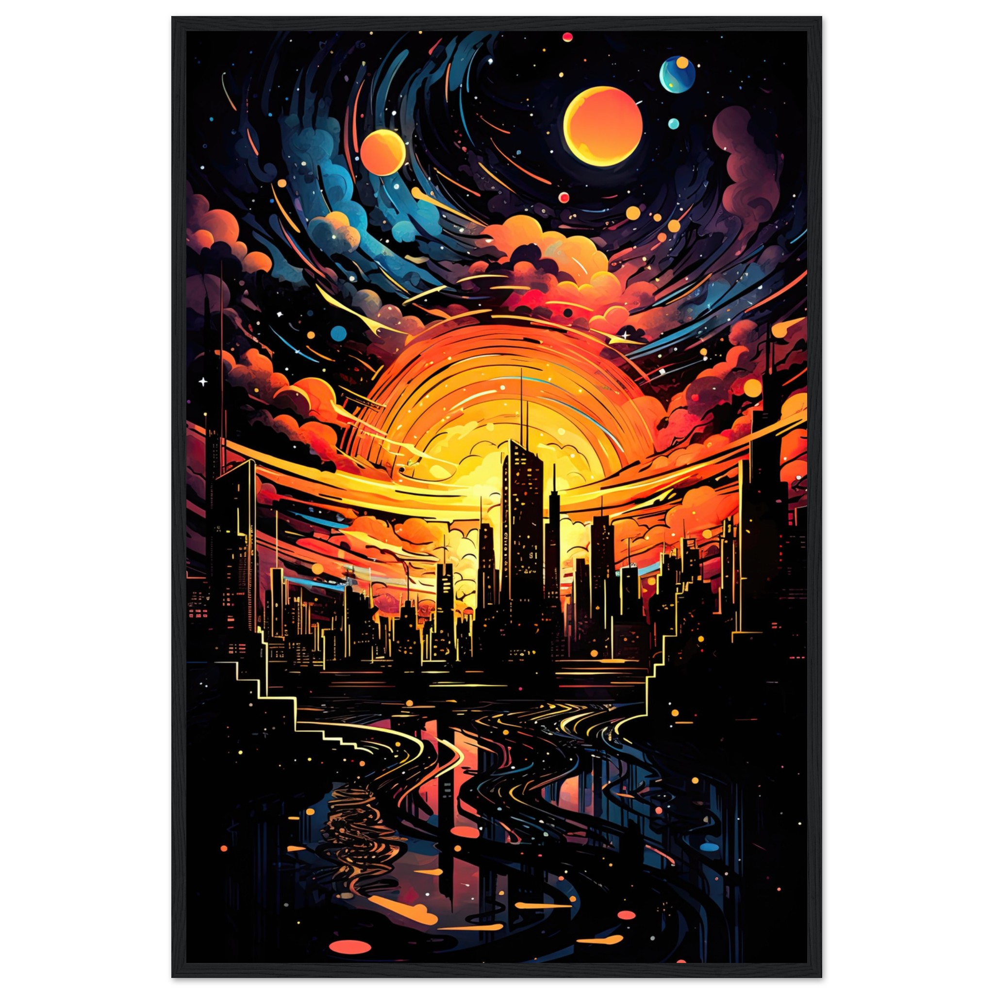 Solar City Symphony Framed Print