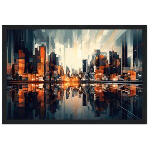 New Dawn – Abstract City Framed Print