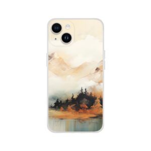 Misty Mountains Abstract Phone Case - Flexi case, Apple - iPhone 14
