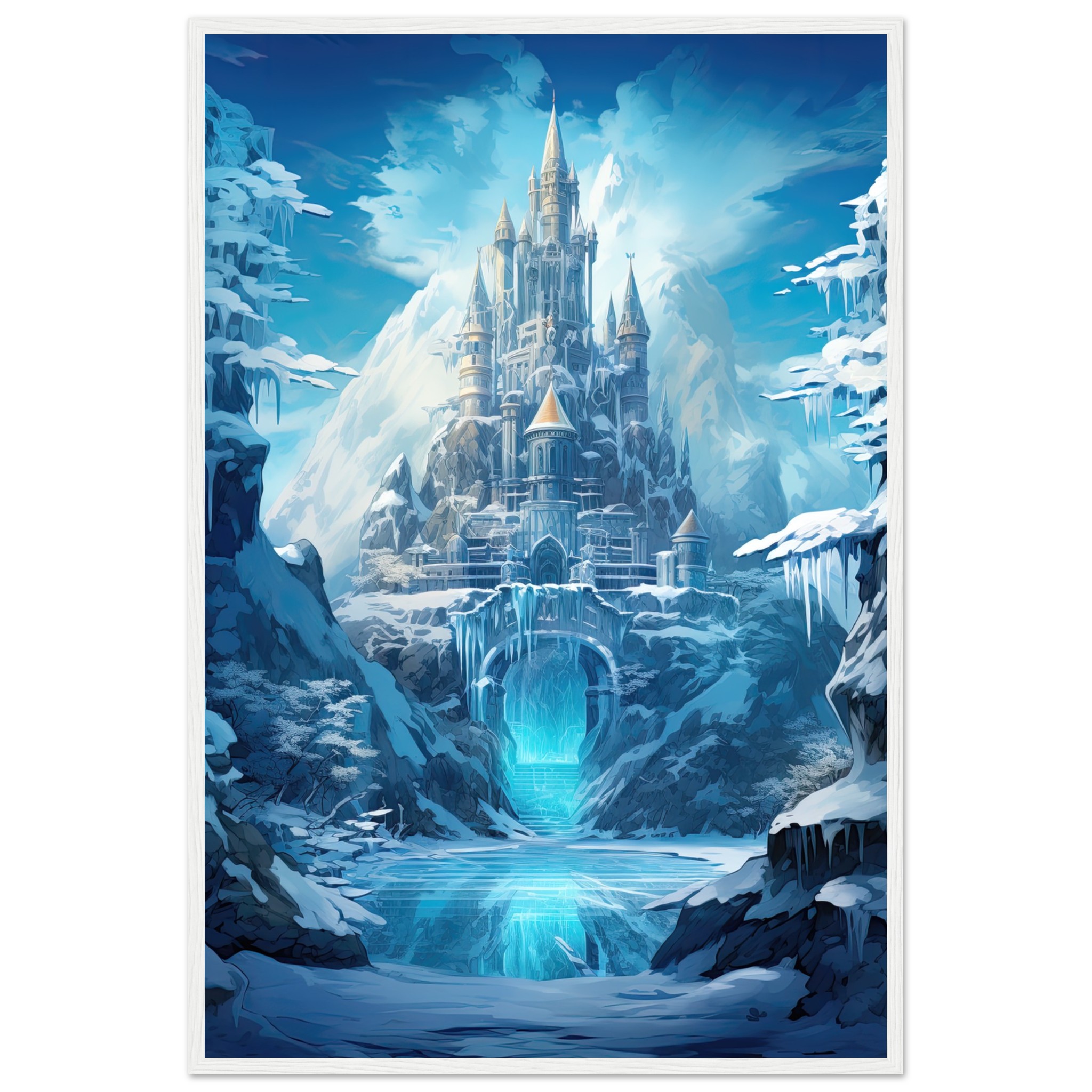 Frozen Icebound Castle Framed Print