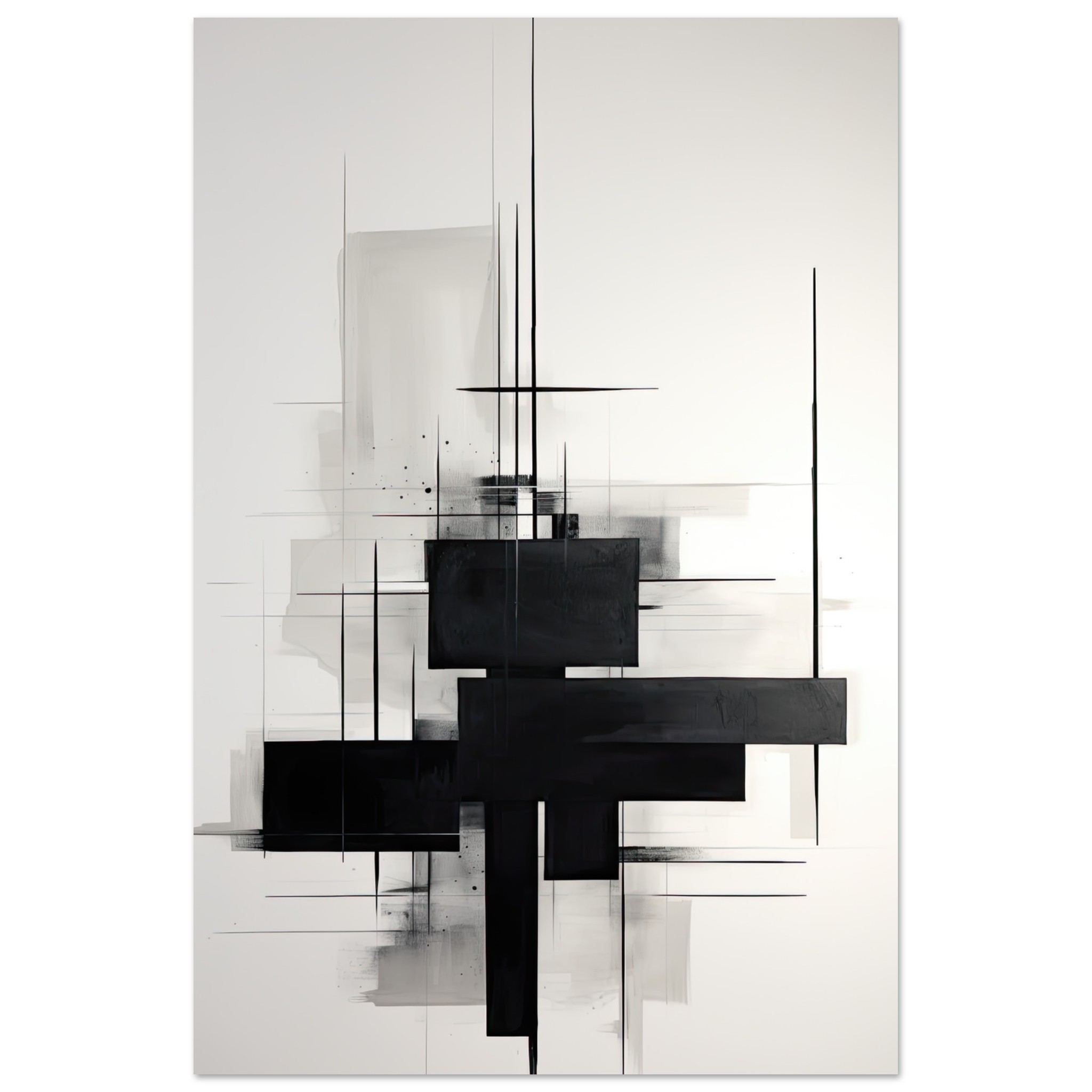 Black and White Abstract Poster – 30×45 cm / 12×18″