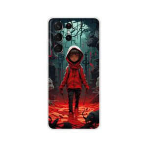 Little Red Devil Girl Phone Case - Flexi case, Samsung - Galaxy S21 Ultra