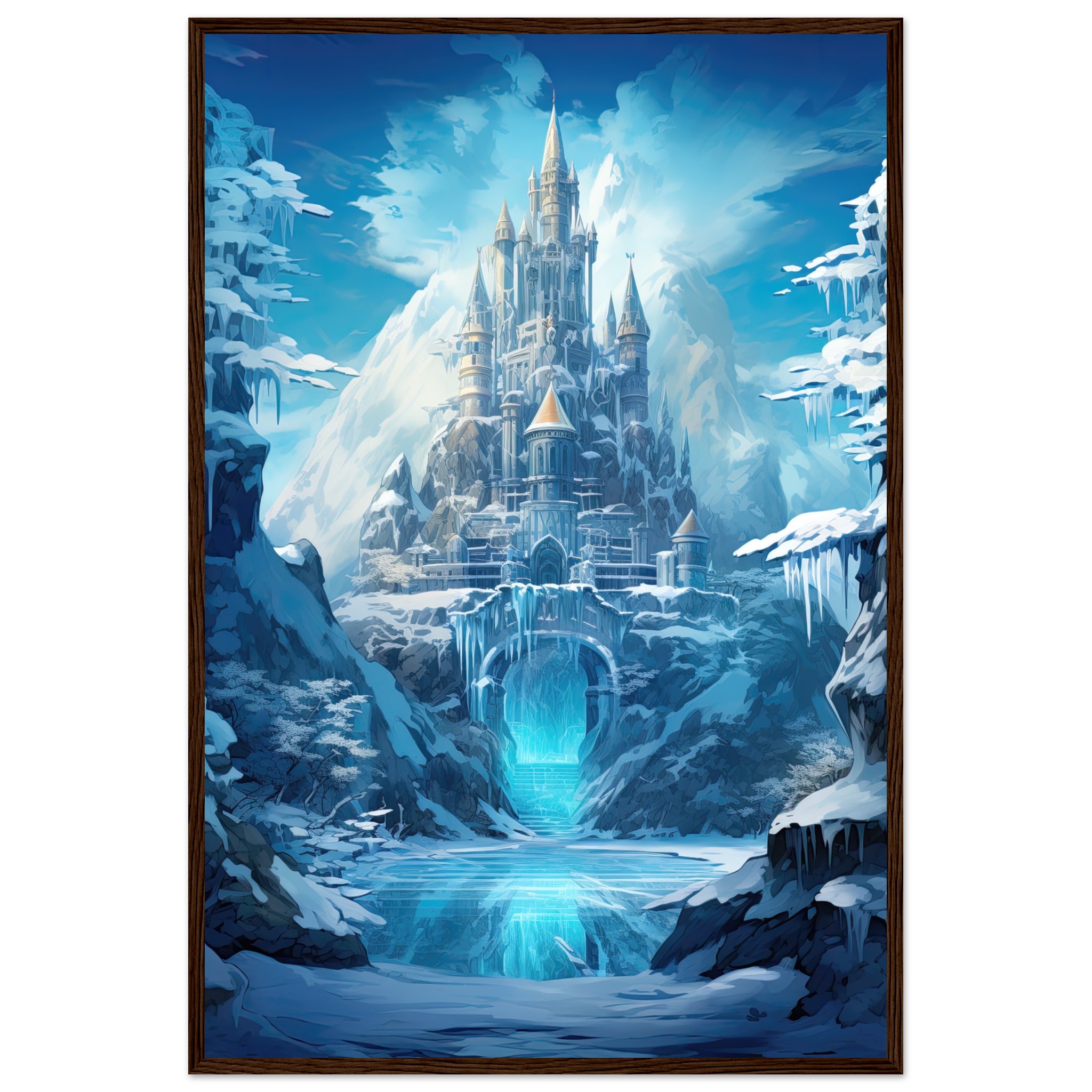 Frozen Icebound Castle Framed Print