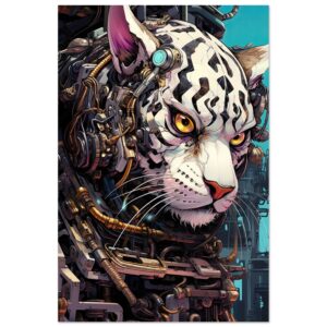 Cybernetic White Tiger Poster - 40x60 cm / 16x24″