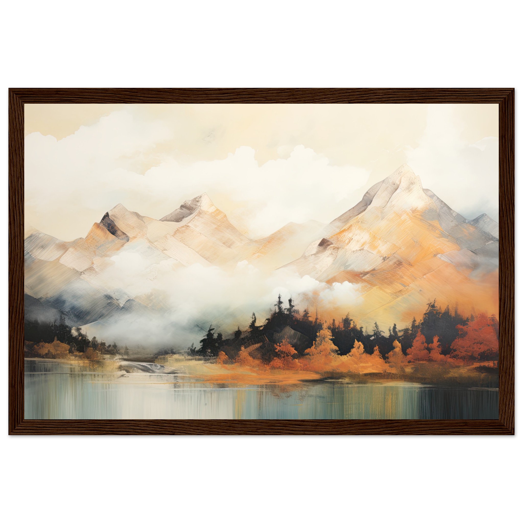 Misty Mountains Abstract Framed Print