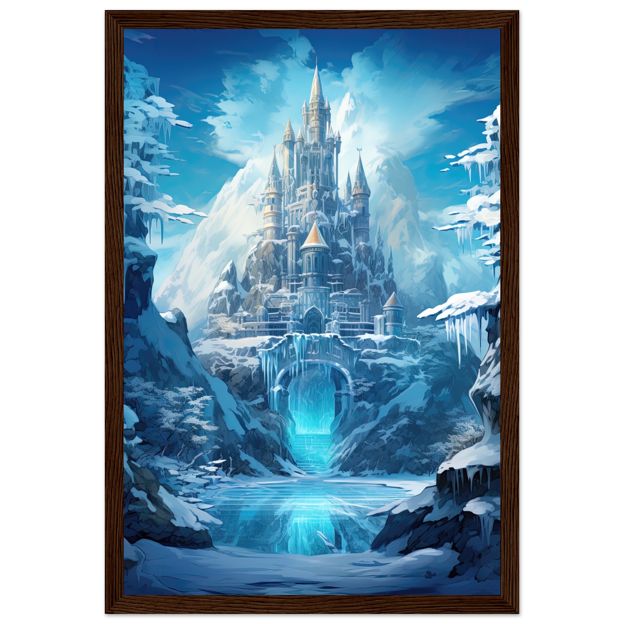 Frozen Icebound Castle Framed Print