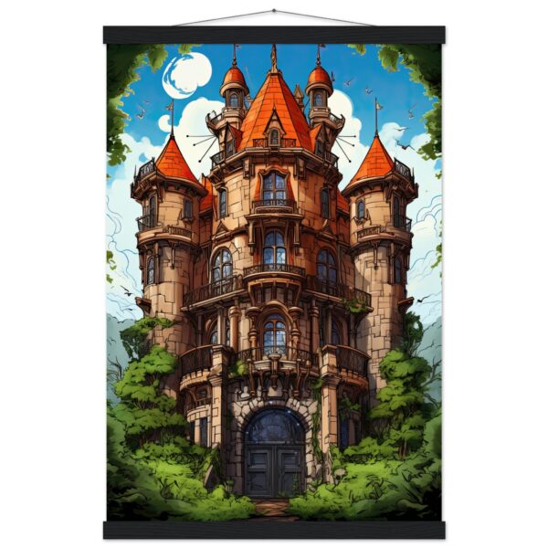 Chateau in the Woods Hanging Print - 40x60 cm / 16x24″, Black wall hanger