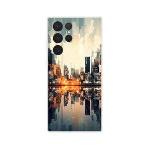 New Dawn – Abstract City Phone Case - Flexi case, Samsung - Galaxy S22 Ultra