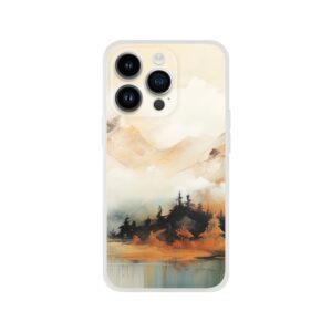 Misty Mountains Abstract Phone Case - Flexi case, Apple - iPhone 14 Pro