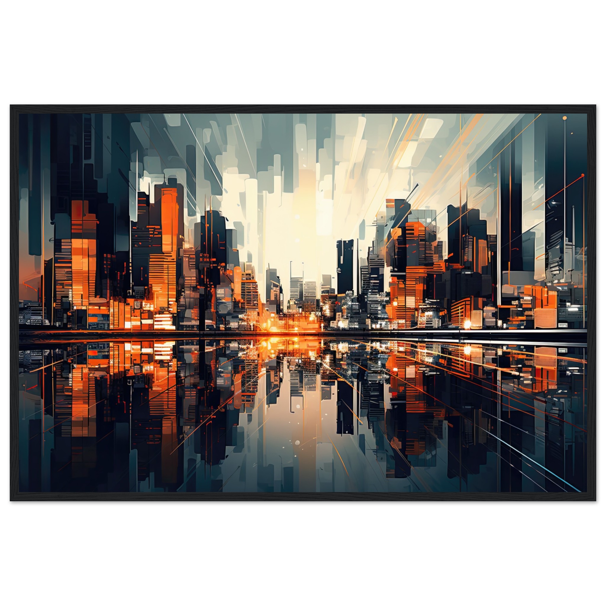 New Dawn – Abstract City Framed Print