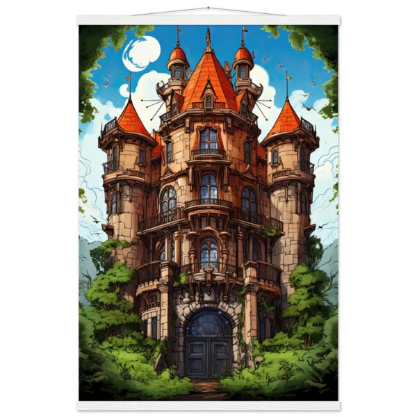 Chateau in the Woods Hanging Print - 60x90 cm / 24x36″, White wall hanger