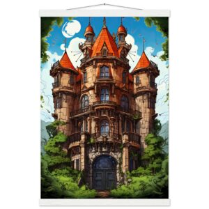 Chateau in the Woods Hanging Print - 40x60 cm / 16x24″, White wall hanger