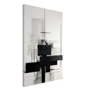 Black and White Abstract Canvas Print - 50x75 cm / 20x30″, Slim