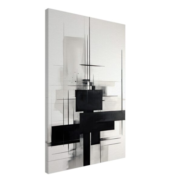 Black and White Abstract Canvas Print - 50x75 cm / 20x30″, Slim
