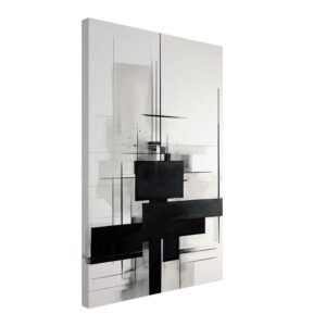 Black and White Abstract Canvas Print - 40x60 cm / 16x24″, Slim